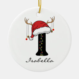 Ornamento De Cerâmica Personalized Family Monogram Ornament for Friends