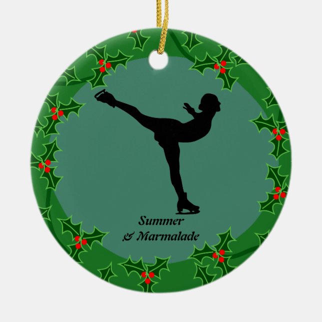 Ornamento De Cerâmica Personalized figure skater dancing on ice (Frente)