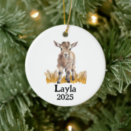 Ornamento De Cerâmica Personalized Goat 4H Farm Ornament