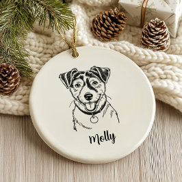 Ornamento De Cerâmica Personalized Jack Russel Terrier Dog Christmas