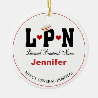 Ornamento De Cerâmica Personalized LPN Nurse Christmas Ceramic Ornament