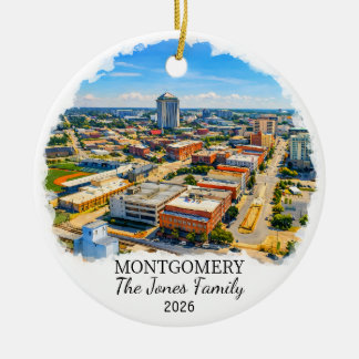Ornamento De Cerâmica Personalized Montgomery Ornament, Custom Alabama