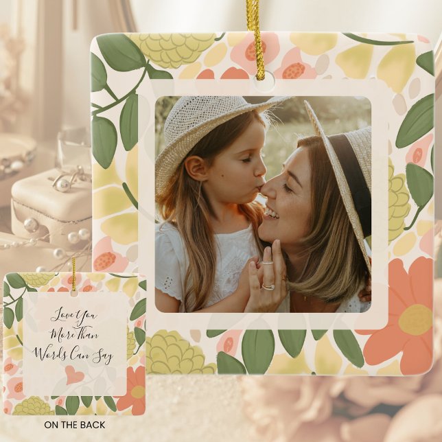 Ornamento De Cerâmica Personalized Mother-Daughter Ornament  (Personalized Mother Daughter Ornament Gift)