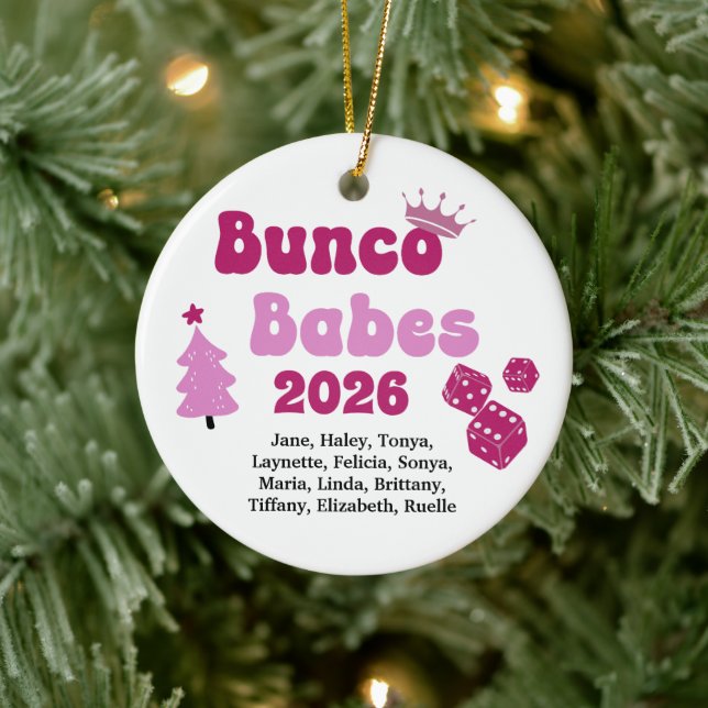 Ornamento De Cerâmica Personalized Name Bunco Babes Ornament (Árvore)
