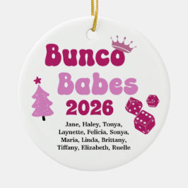 Ornamento De Cerâmica Personalized Name Bunco Babes Ornament