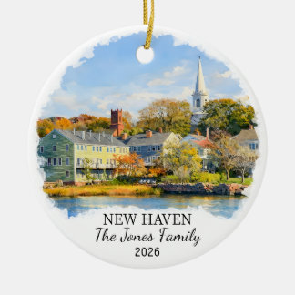 Ornamento De Cerâmica Personalized New Haven Ornament Custom Connecticut