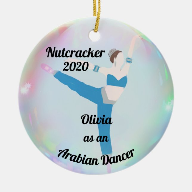 Ornamento De Cerâmica Personalized Nutcracker Ornament - Arabian Dancer (Frente)