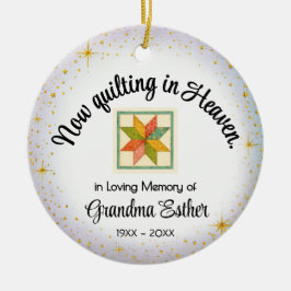 Ornamento De Cerâmica Personalized Ornament | Quilter "In Memory"