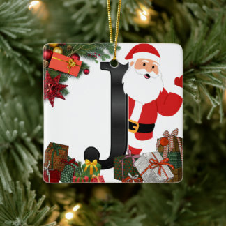 Ornamento De Cerâmica Personalized Ornament with Letter