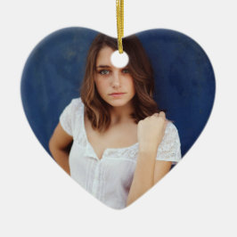 Ornamento De Cerâmica Personalized Ornament with Photo & Custom Message