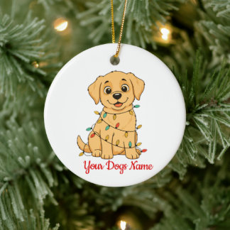 Ornamento De Cerâmica Personalized Pet Christmas Ornament Front & Back