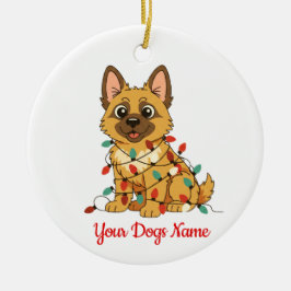 Ornamento De Cerâmica Personalized Pet Christmas Ornament German Shepard