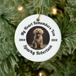 Ornamento De Cerâmica Personalized Pet Loss Tribute Artwork