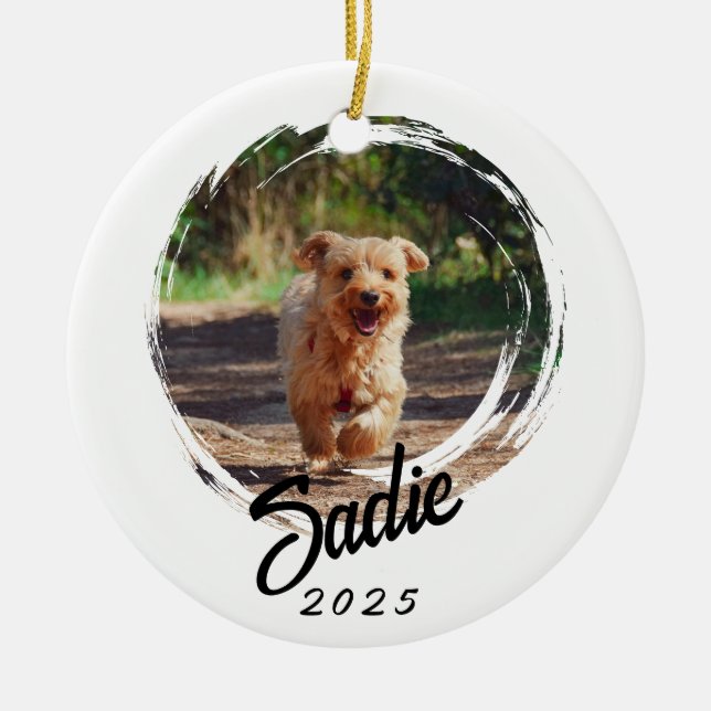 Ornamento De Cerâmica Personalized Pet Lover Gift - Custom Photo & Name (Frente)