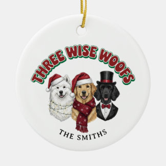 Ornamento De Cerâmica Personalized Photo Funny Dog Christmas Ornament