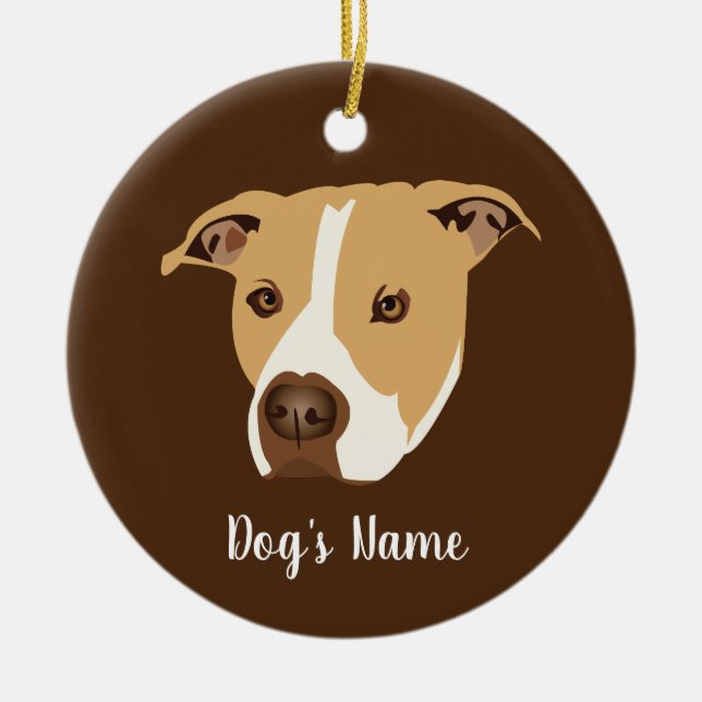 Ornamento De Cerâmica Personalized Pitbull (Frente)