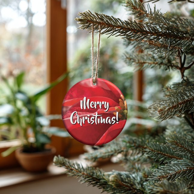 Ornamento De Cerâmica Personalized Poinsettia Christmas (Thoughtful Custom Gift Idea for Milestones, doubles as an ornament or a collectible gift tag.
)