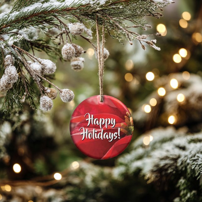 Ornamento De Cerâmica Personalized Poinsettia Holidays (Thoughtful Custom Gift Idea for Milestones, doubles as an ornament or a collectible gift tag.
)