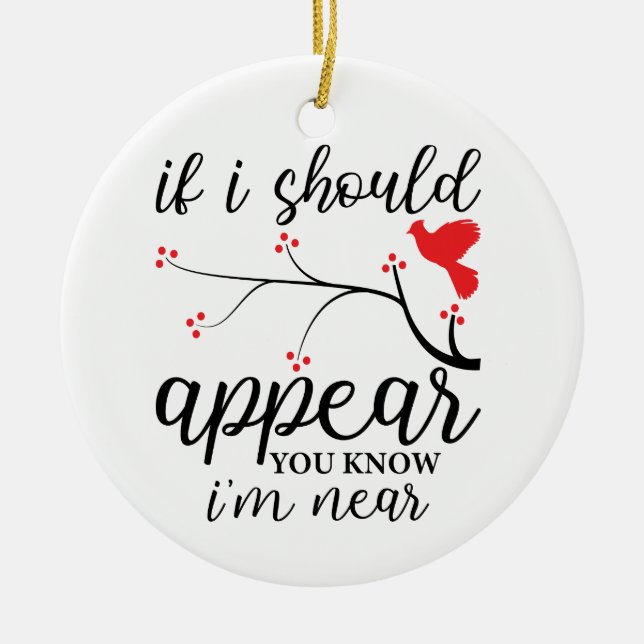 Ornamento De Cerâmica Personalized Red Bird Memorial Photo Christmas   (Frente)