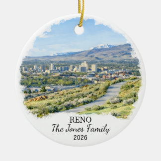 Ornamento De Cerâmica Personalized Reno Ornament, Custom Nevada State