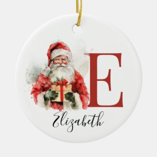 Ornamento De Cerâmica Personalized Santa Ornament – Custom Name Christma