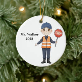 Ornamento De Cerâmica Personalized School Crossing Guard