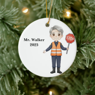Ornamento De Cerâmica Personalized School Crossing Guard