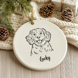 Ornamento De Cerâmica Personalized Spaniel Dog Christmas