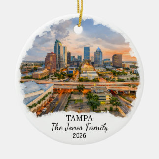 Ornamento De Cerâmica Personalized Tampa Ornament, Custom Florida
