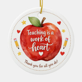 Ornamento De Cerâmica Personalized Teacher Appreciation Ornament