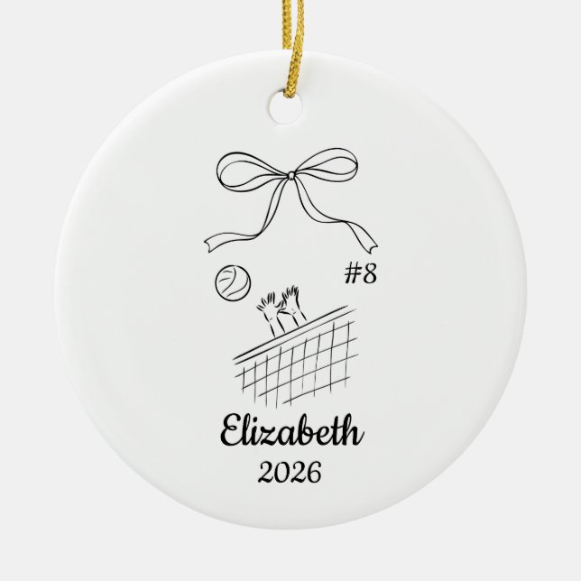 Ornamento De Cerâmica Personalized Volleyball Ornament Youth Volleyball  (Frente)