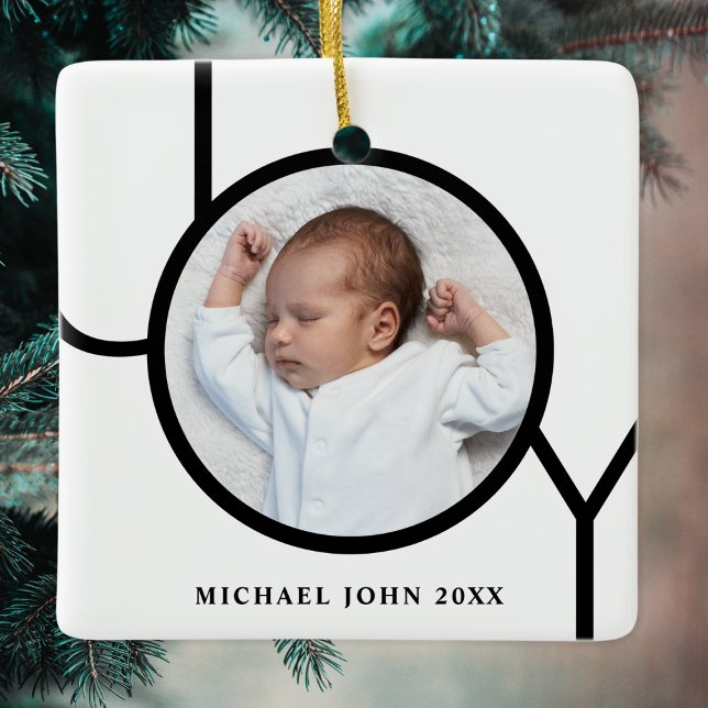 Ornamento De Cerâmica Personilized Baby Photo Christmas  (Criador carregado)