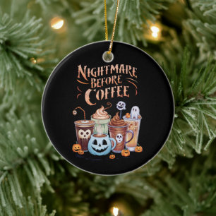 Ornamento De Cerâmica Pesadelo Antes do Café Abobrinha de especiarias de