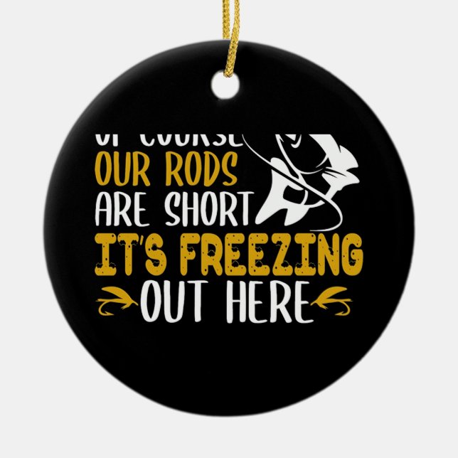 Ornamento De Cerâmica Pesca de gelo ao ar livre (Frente)