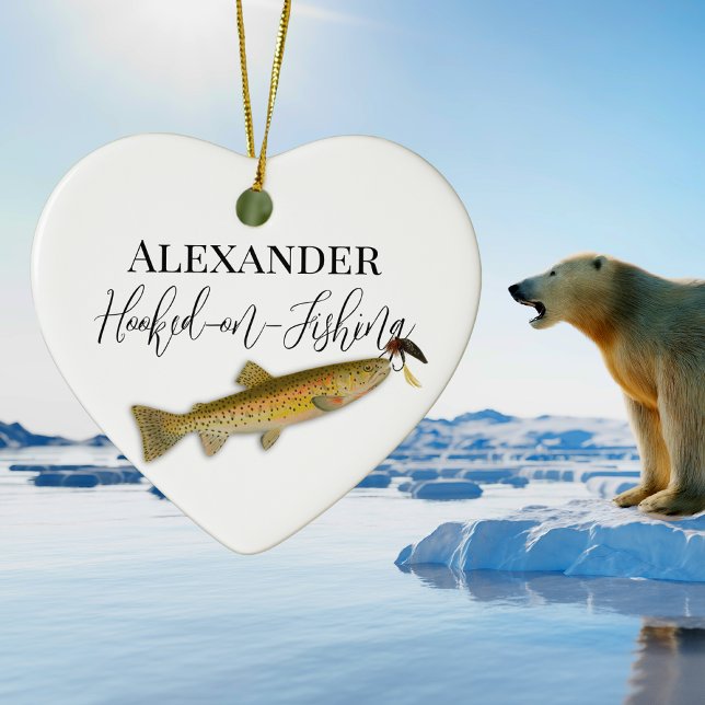 Ornamento De Cerâmica Pesca de mosca dos pescadores (Criador carregado)