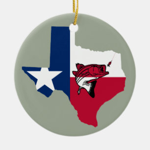 Ornamento De Cerâmica Pesca do Texas