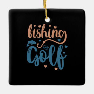 Ornamento De Cerâmica Pesca E Golfe