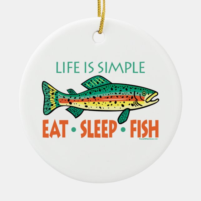 Ornamento De Cerâmica Pesca Engraçada (Frente)