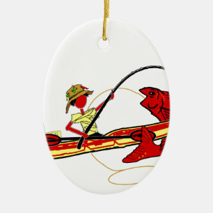 Ornamento De Cerâmica Pesca Kayak