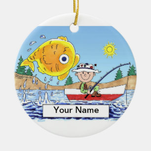 Ornamento De Cerâmica Pesca - Masculino