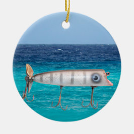 Ornamento De Cerâmica Pesca "Outro Bom Ano de Pesca"