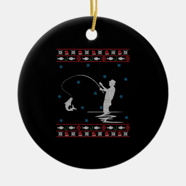 Ornamento De Cerâmica Pescador de Natal Feio (Frente)