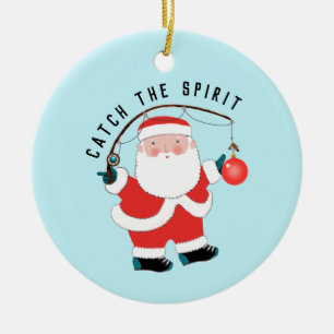 Ornamento De Cerâmica Pescador de Pesca Coletivo de Natal