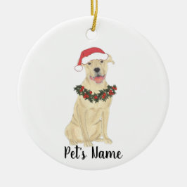 Ornamento De Cerâmica Pessoal Pitbull Personalizado (Creme Fawn Tan)