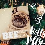 Ornamento De Cerâmica Pet Best Friends Forever Foto Moderna Simples<br><div class="desc">Adicionar fotografia personalizada do seu animal de estimação ou melhor amigo</div>