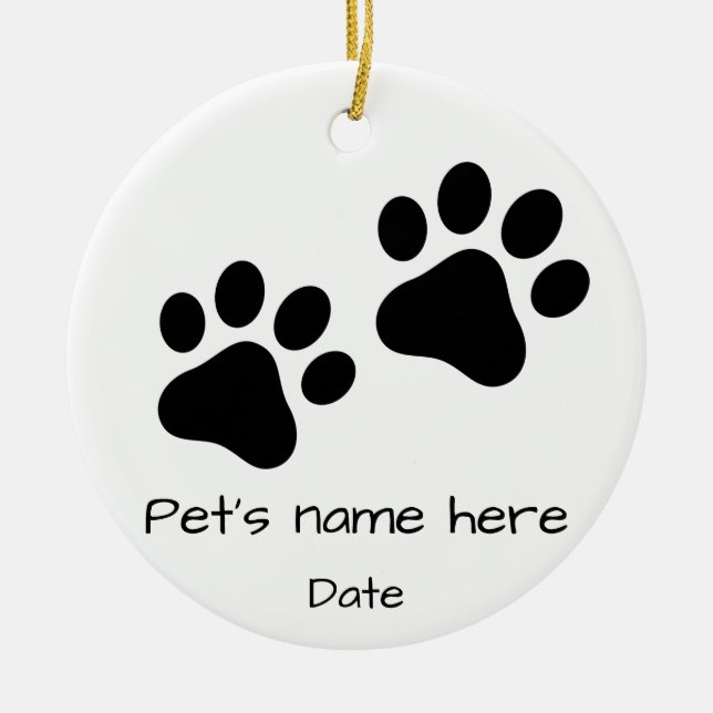 Ornamento De Cerâmica Pet Cat/Pac-Cachorro (Frente)