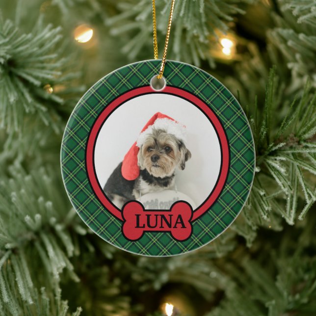 Ornamento De Cerâmica Pet Christmas Personalizado, Foto Personalizada De (Árvore)