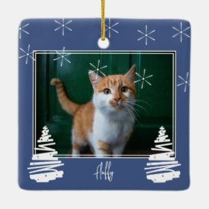 Ornamento De Cerâmica Pet De Foto Da Família De Árvores De Natal De Féri