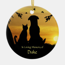 Ornamento De Cerâmica Pet Dog Memorial Nome Personalizado Poema Espiritu