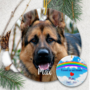 Ornamento De Cerâmica Pet Memorial Dog Foto Rainbow Bridge